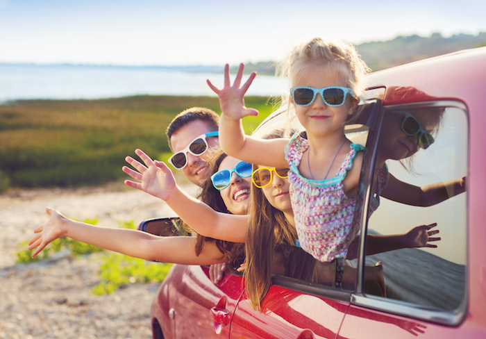 family wearing sunglasses summer essentials